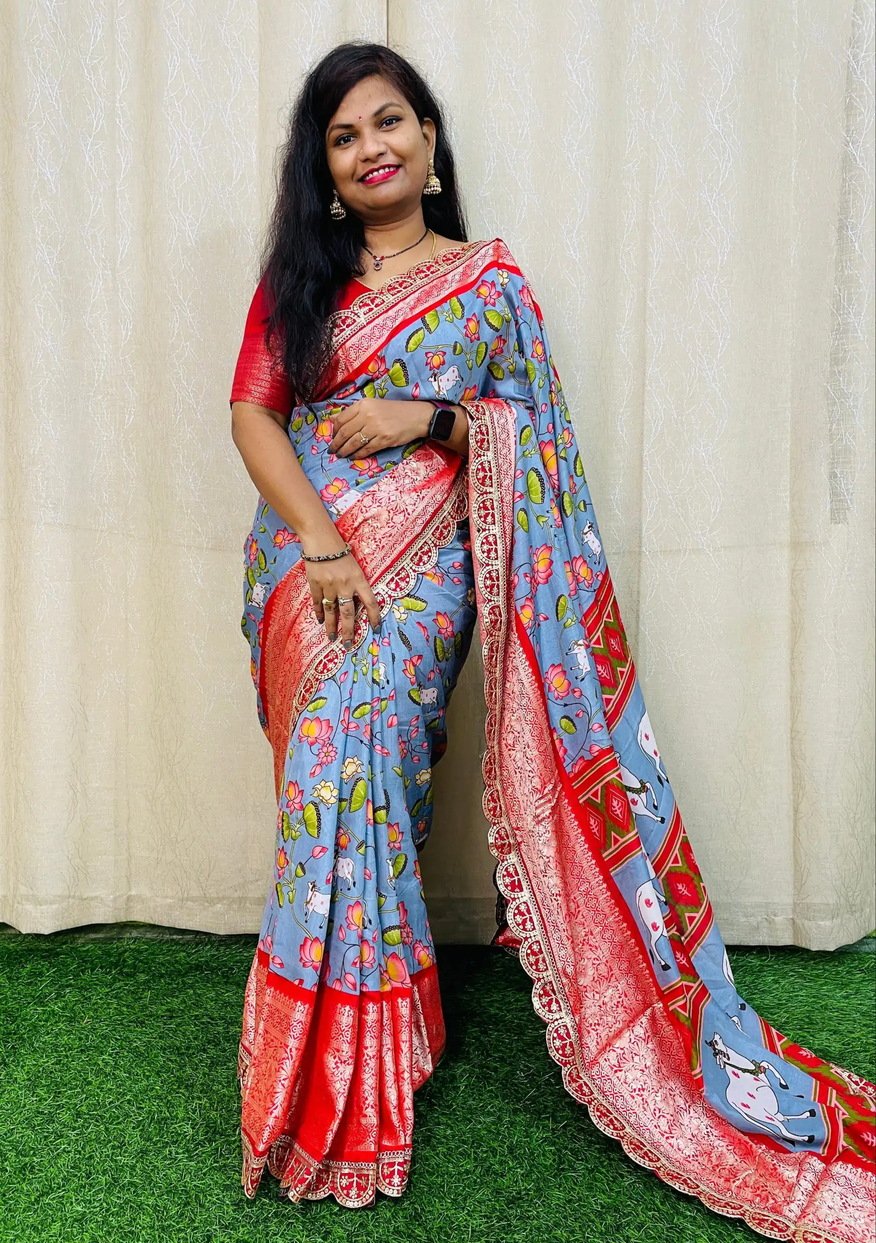 Blue Dola Silk With Zari Weaving Border Saree | Sarees, Bollywood Sarees, Creative Sarees, Designer Sarees, Embroidered Sarees, Ethnic Saree, Modern Digital sarees, Party Wear Sarees