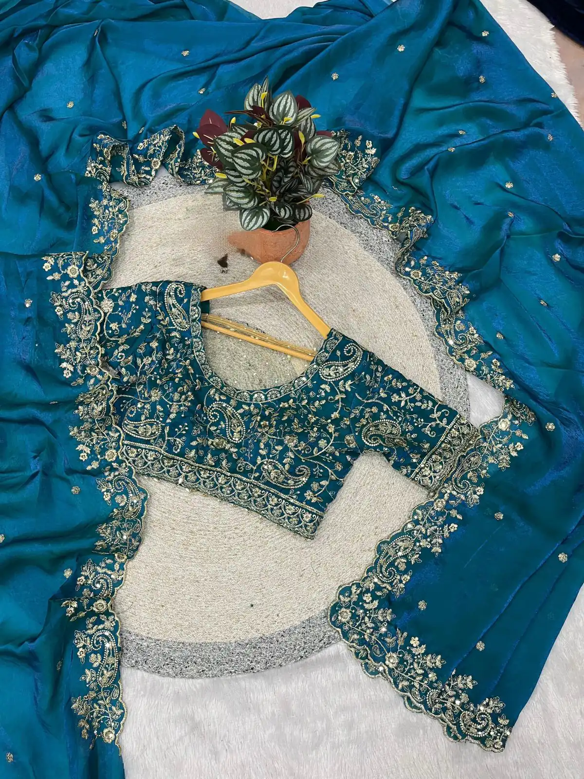 Blue Fandy Satin Silk With Sequins Work Saree | Sarees, Bollywood Sarees, Creative Sarees, Designer Sarees, Embroidered Sarees, Ethnic Saree, Modern Digital sarees, Party Wear Sarees