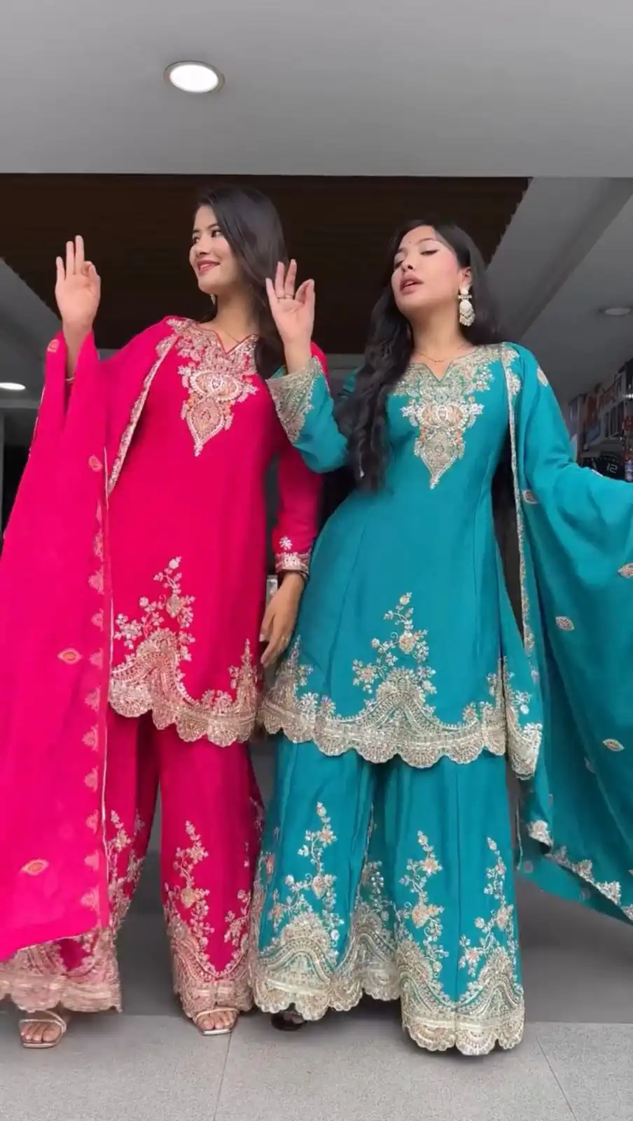 Blue Faux Georgette Thread Work Salwar Suit | Jump Suits, Salwar suit, Casual Suits, Creative suits, Designer Suits, Palazzo Suits, Party Wear Suits, Patiala Suits, Straight Suits