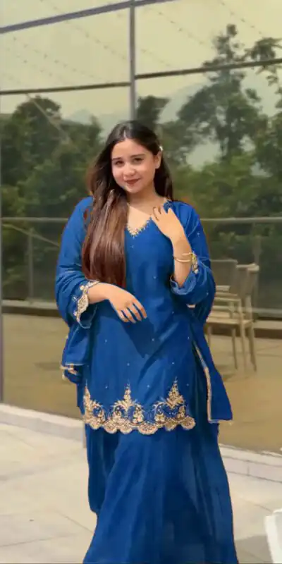 Blue Fox Georgette Lace Embroidery Work Salwar Suit | Jump Suits, Salwar suit, Casual Suits, Creative suits, Designer Suits, Palazzo Suits, Party Wear Suits, Patiala Suits, Straight Suits