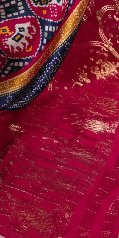 Blue Gaji Silk Patola Print Lagadi Patta Saree | Sarees, Bollywood Sarees, Creative Sarees, Designer Sarees, Embroidered Sarees, Ethnic Saree, Modern Digital sarees, Party Wear Sarees