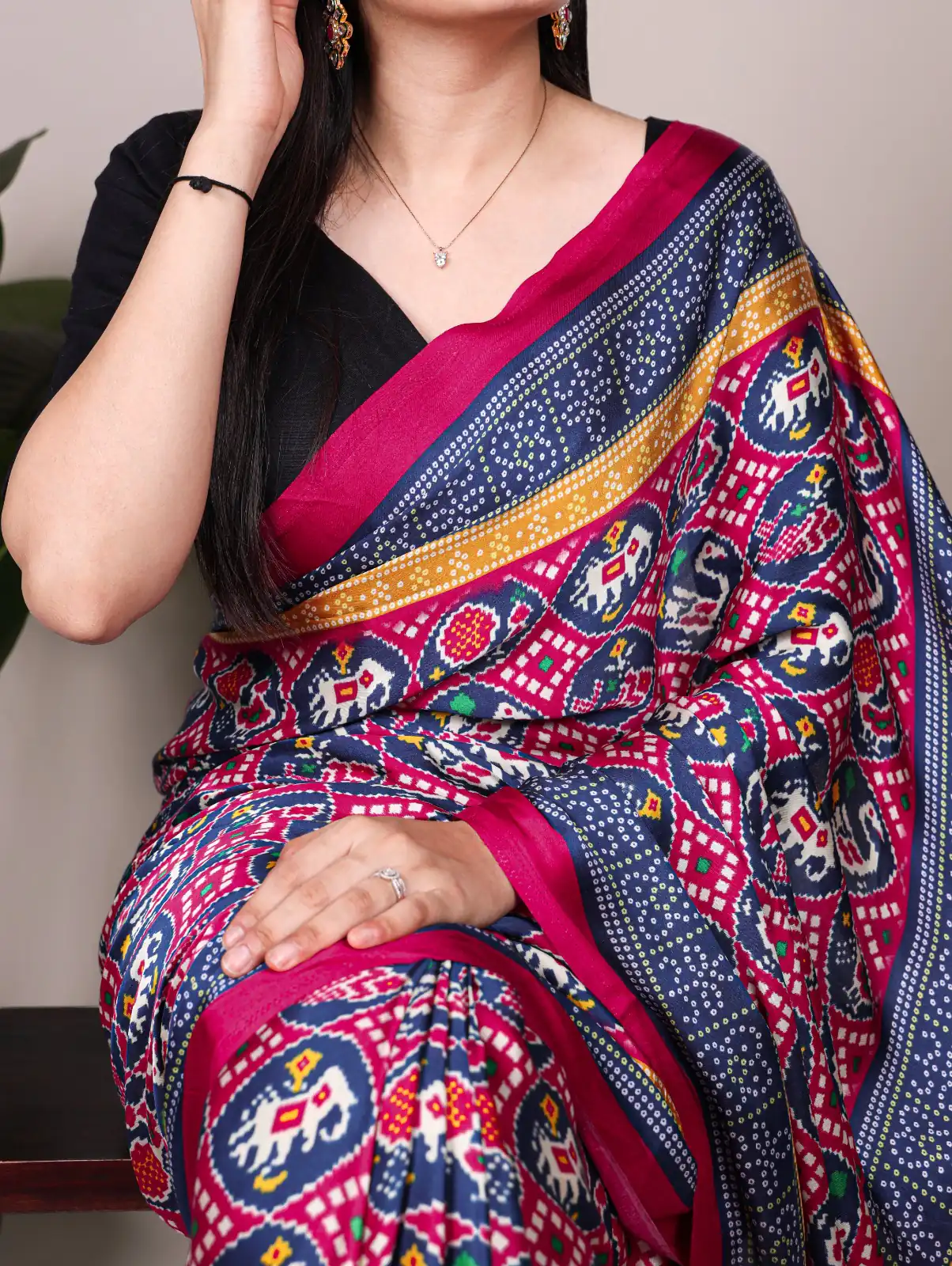 Blue Gaji Silk Patola Print Lagadi Patta Saree | Sarees, Bollywood Sarees, Creative Sarees, Designer Sarees, Embroidered Sarees, Ethnic Saree, Modern Digital sarees, Party Wear Sarees
