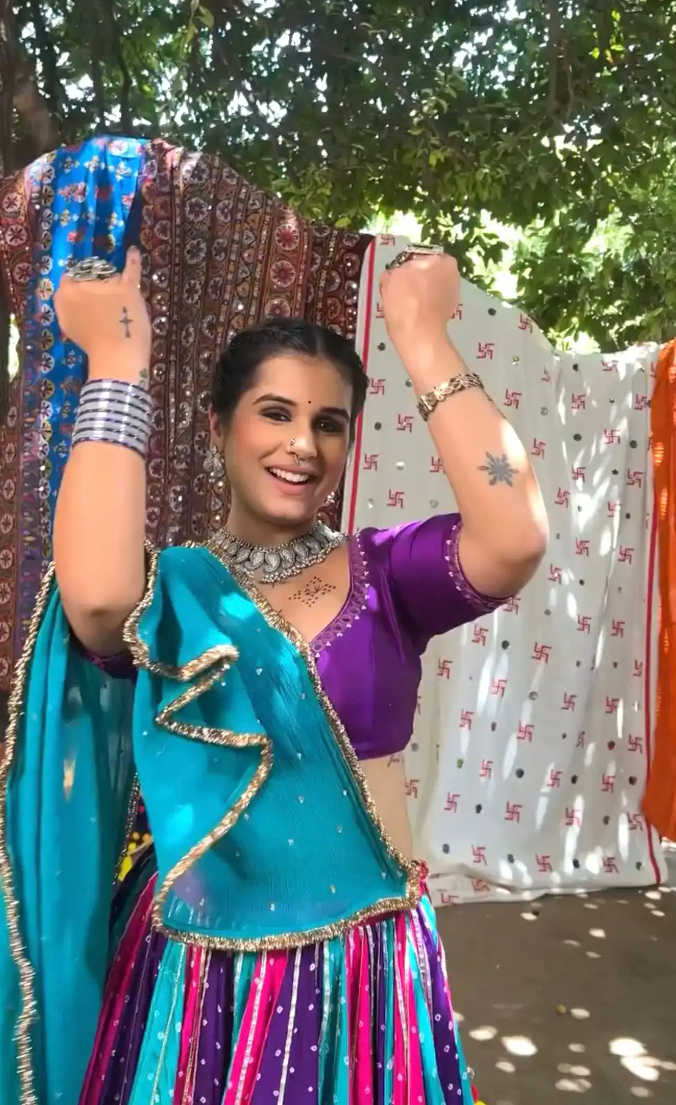 Blue Georgette Mirror Lace Khadi Print Lehenga Choli | Lehenga, Bollywood Lehenga, Creative Lehenga, Designer Lehenga, Embroidered Lehenga, Party Wear Lehenga