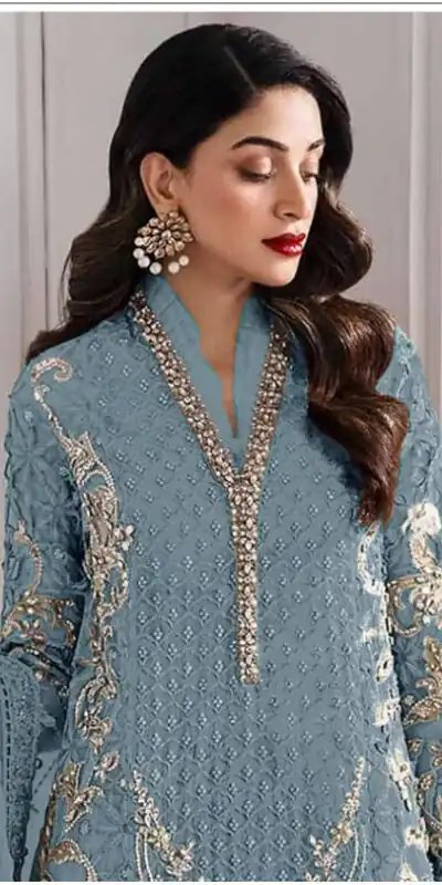 Blue Georgette Sequence Khatli Work Salwar Suit | Jump Suits, Salwar suit, Casual Suits, Creative suits, Designer Suits, Palazzo Suits, Party Wear Suits, Patiala Suits, Straight Suits