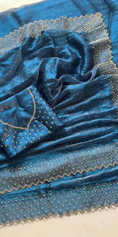 Blue Jimmy Choo Diamond Saree | Sarees, Bollywood Sarees, Creative Sarees, Designer Sarees, Embroidered Sarees, Ethnic Saree, Modern Digital sarees, Party Wear Sarees
