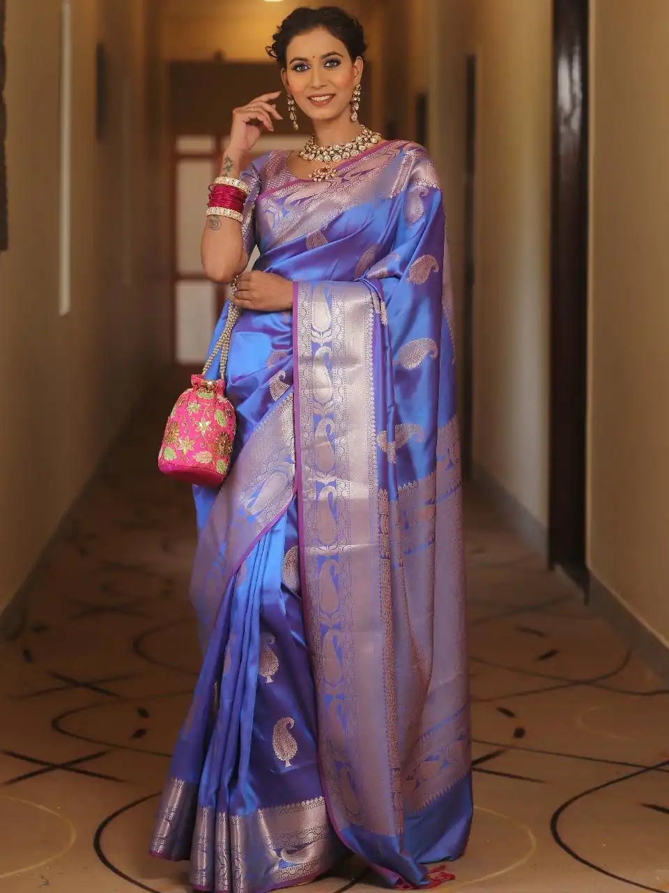 Blue Lichi Silk Border Lace Work Saree | Sarees, Bollywood Sarees, Creative Sarees, Designer Sarees, Embroidered Sarees, Ethnic Saree, Modern Digital sarees, Party Wear Sarees