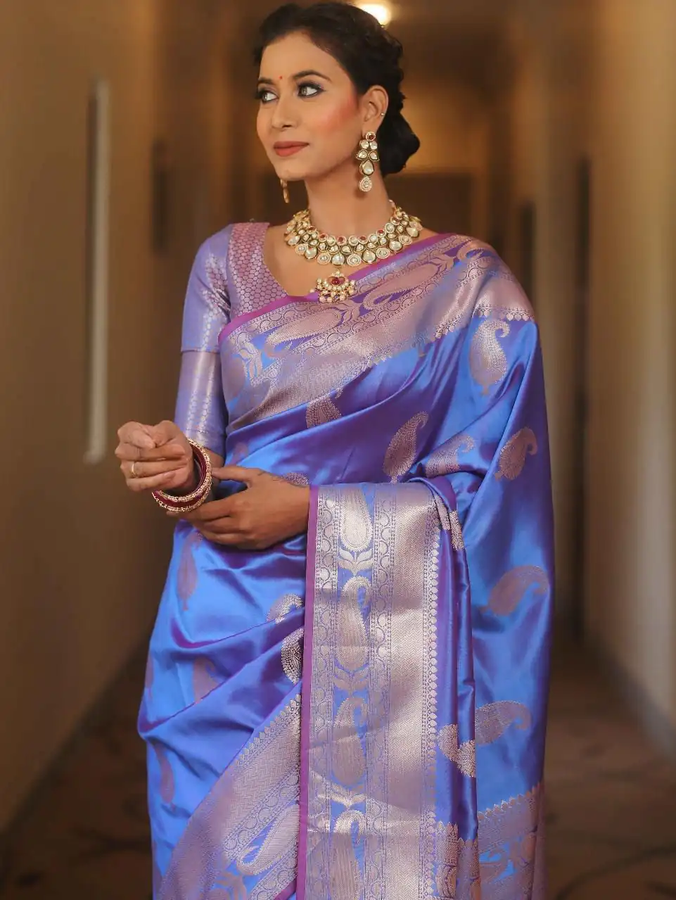 Blue Lichi Silk Border Lace Work Saree | Sarees, Bollywood Sarees, Creative Sarees, Designer Sarees, Embroidered Sarees, Ethnic Saree, Modern Digital sarees, Party Wear Sarees