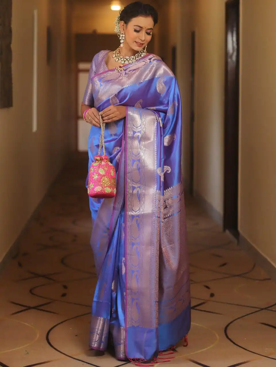 Blue Lichi Silk Border Lace Work Saree | Sarees, Bollywood Sarees, Creative Sarees, Designer Sarees, Embroidered Sarees, Ethnic Saree, Modern Digital sarees, Party Wear Sarees