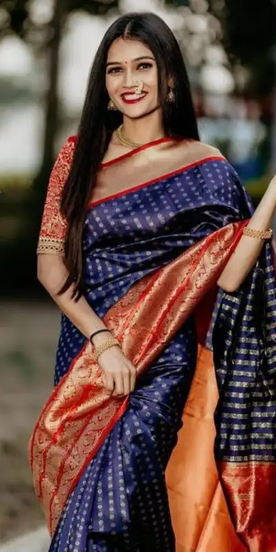 Blue Lichi Silk With Lace Work Saree | Sarees, Bollywood Sarees, Creative Sarees, Designer Sarees, Embroidered Sarees, Ethnic Saree, Modern Digital sarees, Party Wear Sarees
