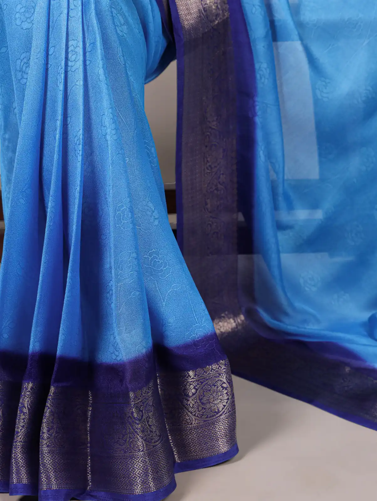 Blue Marsh Mello Zari Work Saree | Sarees, Bollywood Sarees, Creative Sarees, Designer Sarees, Embroidered Sarees, Ethnic Saree, Modern Digital sarees, Party Wear Sarees