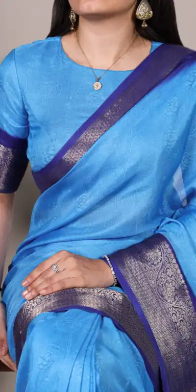 Blue Marsh Mello Zari Work Saree | Sarees, Bollywood Sarees, Creative Sarees, Designer Sarees, Embroidered Sarees, Ethnic Saree, Modern Digital sarees, Party Wear Sarees