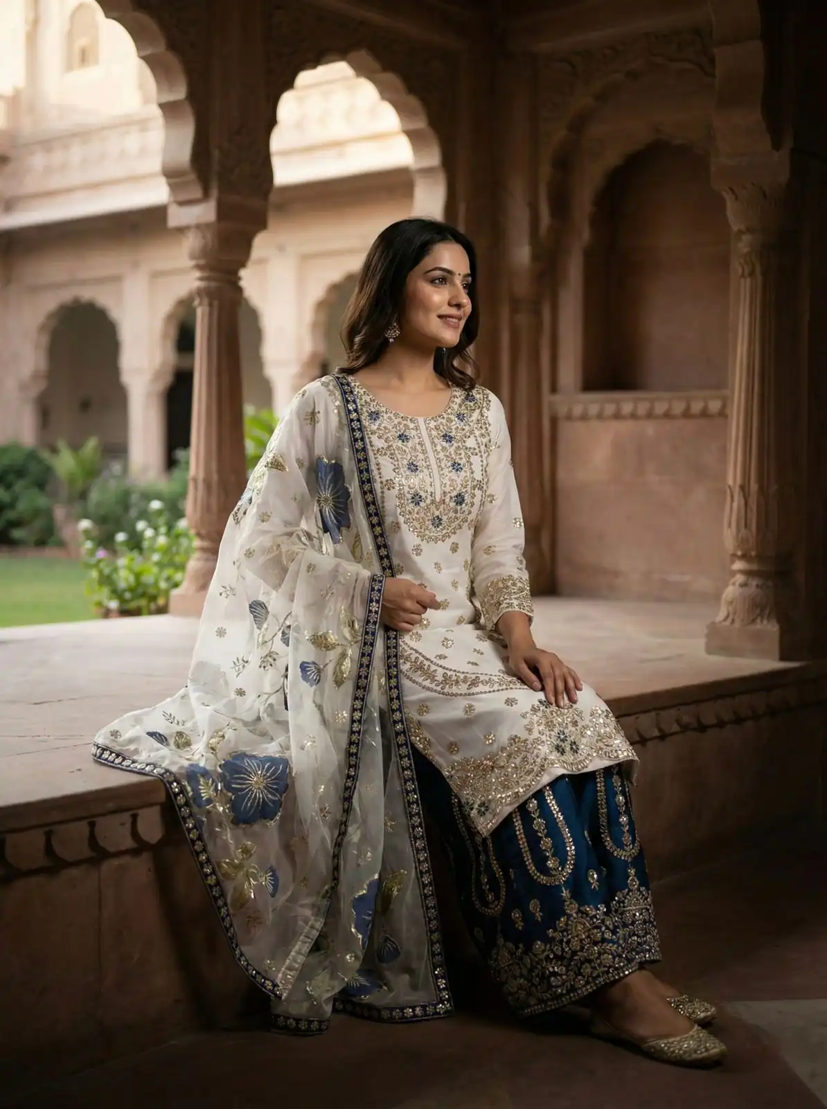 Blue Organza Silk Digital Print Embroidery Salwar Suit | Jump Suits, Salwar suit, Casual Suits, Creative suits, Designer Suits, Palazzo Suits, Party Wear Suits, Patiala Suits, Straight Suits