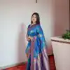 Blue Pethani Silk Zari Lace Work Saree | Sarees, Bollywood Sarees, Creative Sarees, Designer Sarees, Embroidered Sarees, Ethnic Saree, Modern Digital sarees, Party Wear Sarees