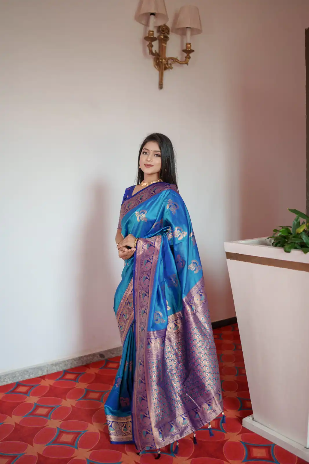 Blue Pethani Silk Zari Lace Work Saree | Sarees, Bollywood Sarees, Creative Sarees, Designer Sarees, Embroidered Sarees, Ethnic Saree, Modern Digital sarees, Party Wear Sarees