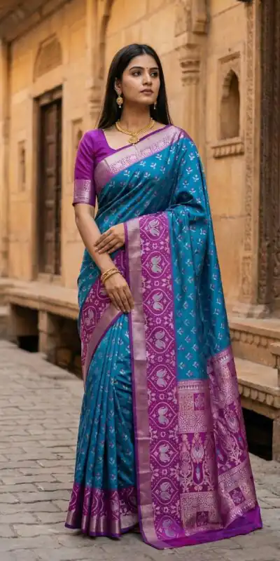 Blue Pochampalli Silk Zari Woven Work Saree | Sarees, Bollywood Sarees, Creative Sarees, Designer Sarees, Embroidered Sarees, Ethnic Saree, Modern Digital sarees, Party Wear Sarees