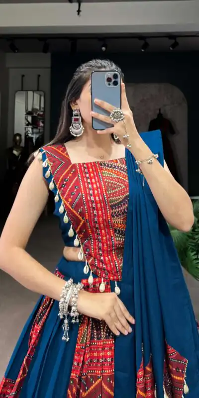 Blue Pure Cotton Lace Lehenga Choli | Lehenga, Bollywood Lehenga, Creative Lehenga, Designer Lehenga, Embroidered Lehenga, Party Wear Lehenga