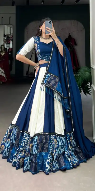 Blue Rayon Printed Print Lehenga Choli | Lehenga, Bollywood Lehenga, Creative Lehenga, Designer Lehenga, Embroidered Lehenga, Party Wear Lehenga