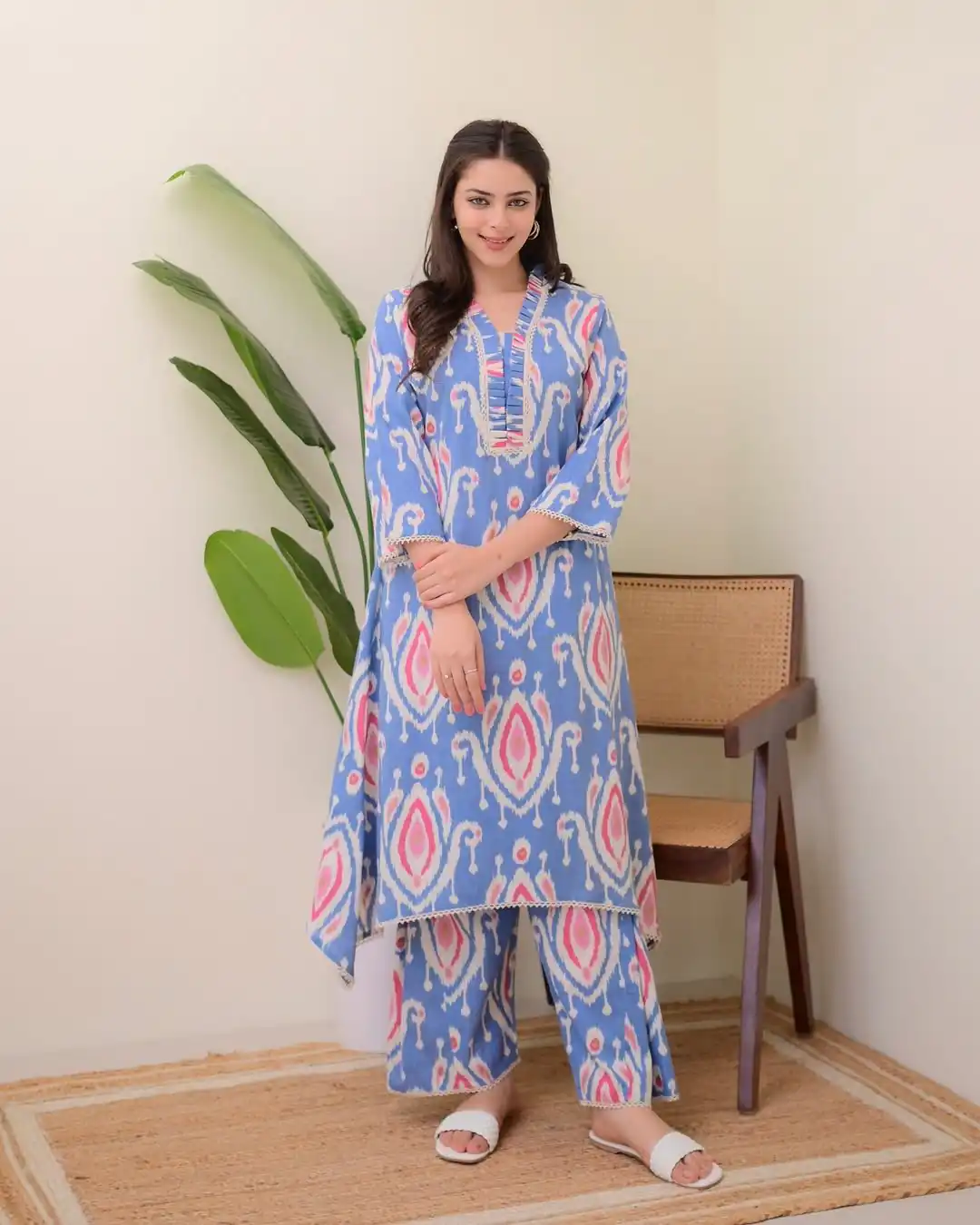 Blue Rayon Wood With Print Salwar Suit | Jump Suits, Salwar suit, Casual Suits, Creative suits, Designer Suits, Palazzo Suits, Party Wear Suits, Patiala Suits, Straight Suits