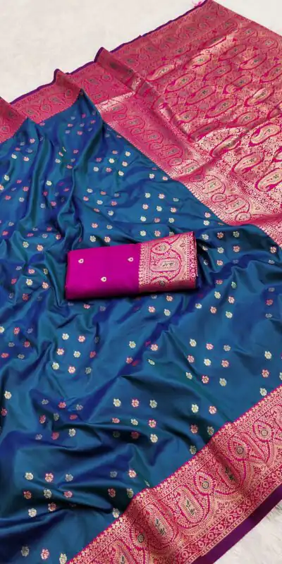 Blue Rich Banarasi Silk Zari Lace Work Saree | Sarees, Bollywood Sarees, Creative Sarees, Designer Sarees, Embroidered Sarees, Ethnic Saree, Modern Digital sarees, Party Wear Sarees