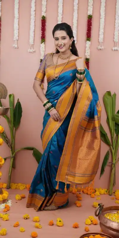Blue Silk Paithni Weaving Zari Work Saree | Sarees, Bollywood Sarees, Creative Sarees, Designer Sarees, Embroidered Sarees, Ethnic Saree, Modern Digital sarees, Party Wear Sarees