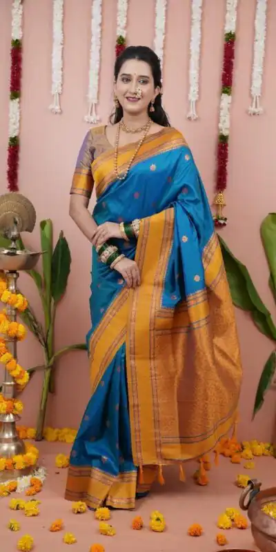 Blue Silk Paithni Weaving Zari Work Saree | Sarees, Bollywood Sarees, Creative Sarees, Designer Sarees, Embroidered Sarees, Ethnic Saree, Modern Digital sarees, Party Wear Sarees