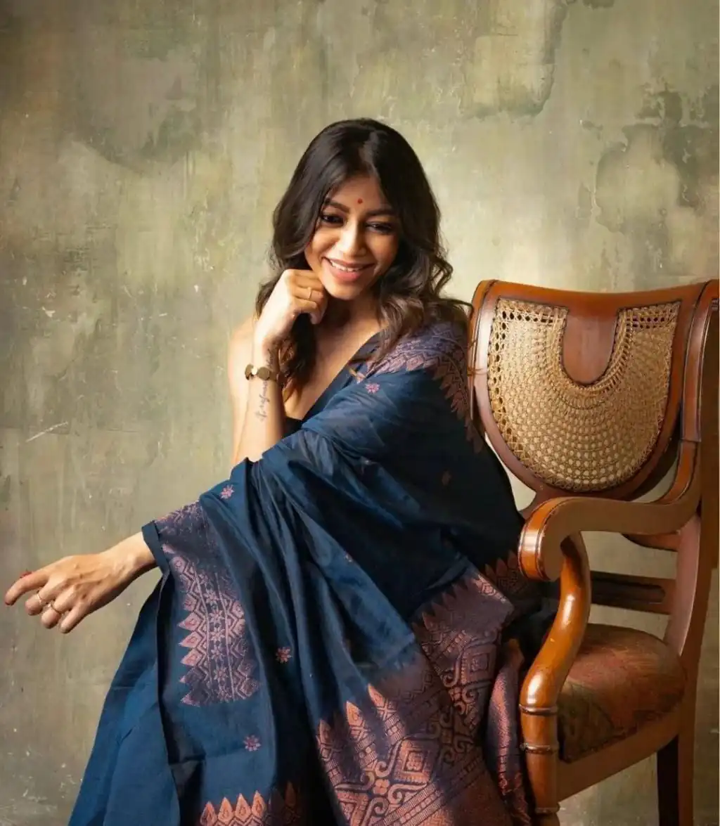 Blue Soft Lichi Silk Border Lace Saree | Sarees, Bollywood Sarees, Creative Sarees, Designer Sarees, Embroidered Sarees, Ethnic Saree, Modern Digital sarees, Party Wear Sarees