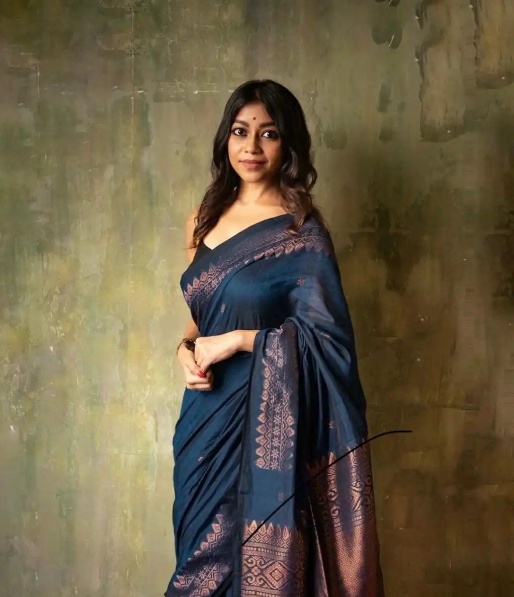 Blue Soft Lichi Silk Border Lace Saree | Sarees, Bollywood Sarees, Creative Sarees, Designer Sarees, Embroidered Sarees, Ethnic Saree, Modern Digital sarees, Party Wear Sarees