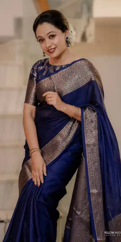 Blue Soft Lichi Silk Border Lace Work Saree | Sarees, Bollywood Sarees, Creative Sarees, Designer Sarees, Embroidered Sarees, Ethnic Saree, Modern Digital sarees, Party Wear Sarees