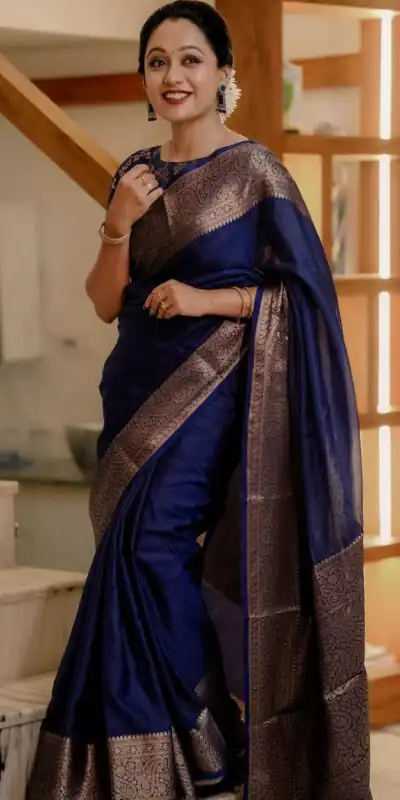 Blue Soft Lichi Silk Border Lace Work Saree | Sarees, Bollywood Sarees, Creative Sarees, Designer Sarees, Embroidered Sarees, Ethnic Saree, Modern Digital sarees, Party Wear Sarees