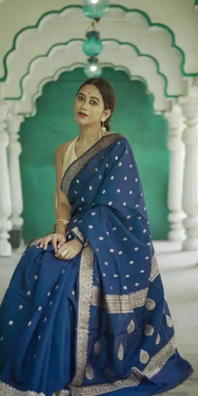Blue Soft Lilan Slab Weaving Work Saree | Sarees, Bollywood Sarees, Creative Sarees, Designer Sarees, Embroidered Sarees, Ethnic Saree, Modern Digital sarees, Party Wear Sarees