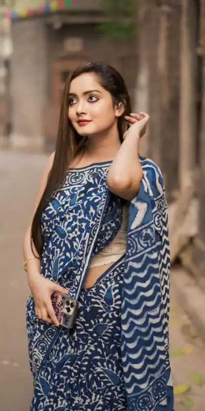 Blue Soft Linen Silk Digital Print Saree | Sarees, Bollywood Sarees, Creative Sarees, Designer Sarees, Embroidered Sarees, Ethnic Saree, Modern Digital sarees, Party Wear Sarees