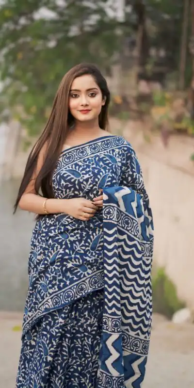 Blue Soft Linen Silk Digital Print Saree | Sarees, Bollywood Sarees, Creative Sarees, Designer Sarees, Embroidered Sarees, Ethnic Saree, Modern Digital sarees, Party Wear Sarees