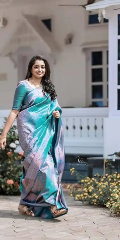 Blue Soft Litchi Silk Jacquard Work On All Over Saree | Sarees, Bollywood Sarees, Creative Sarees, Designer Sarees, Embroidered Sarees, Ethnic Saree, Modern Digital sarees, Party Wear Sarees