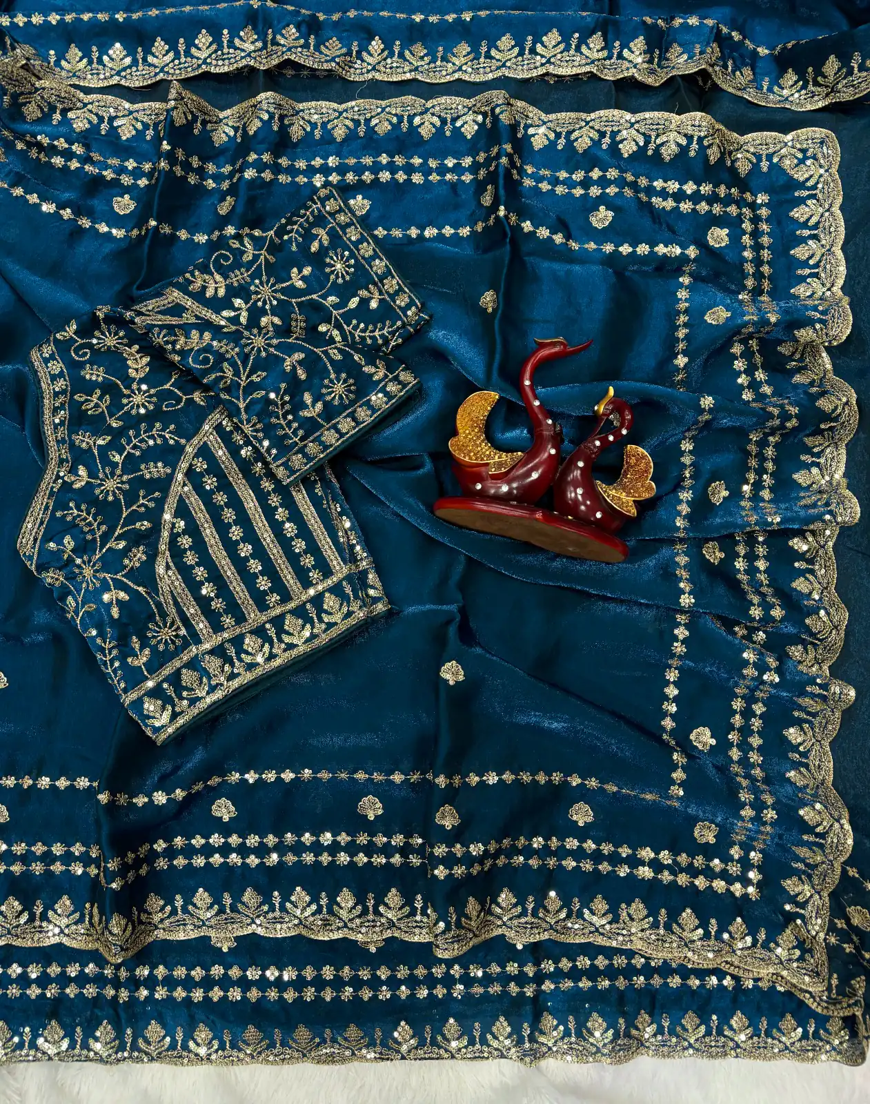 Blue Soft Space Silk Zari Embroidery Work Saree | Sarees, Bollywood Sarees, Creative Sarees, Designer Sarees, Embroidered Sarees, Ethnic Saree, Modern Digital sarees, Party Wear Sarees