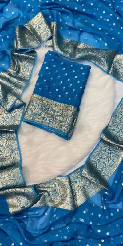 Blue Viscose Georgette With Running Blouse Saree | Sarees, Bollywood Sarees, Creative Sarees, Designer Sarees, Embroidered Sarees, Ethnic Saree, Modern Digital sarees, Party Wear Sarees