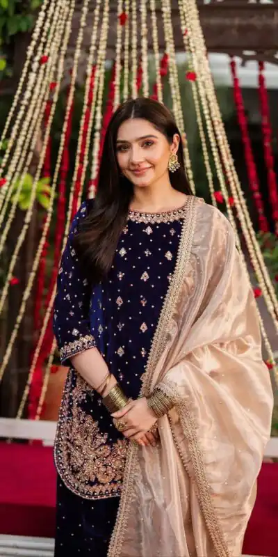 Blue Viscose Velvet Thread Sequence Work Salwar Suit | Jump Suits, Tops & Bottoms, Track Suits, Salwar suit, Casual Suits, Creative suits, Designer Suits, Palazzo Suits, Party Wear Suits, Patiala Suits, Straight Suits, Trendy Wear