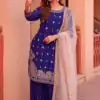Blue Zimmy Silk Embroider Work Salwar Suit | Jump Suits, Salwar suit, Casual Suits, Creative suits, Designer Suits, Palazzo Suits, Party Wear Suits, Patiala Suits, Straight Suits