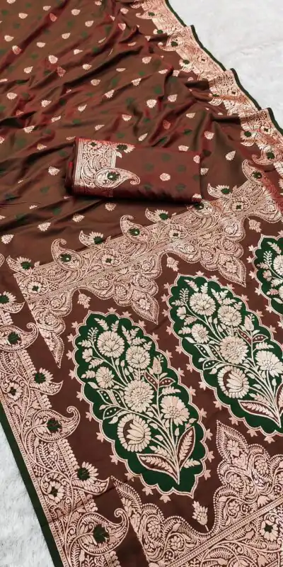 Brown Banarasi Lace Zari Work Saree | Sarees, Bollywood Sarees, Creative Sarees, Designer Sarees, Embroidered Sarees, Ethnic Saree, Modern Digital sarees, Party Wear Sarees