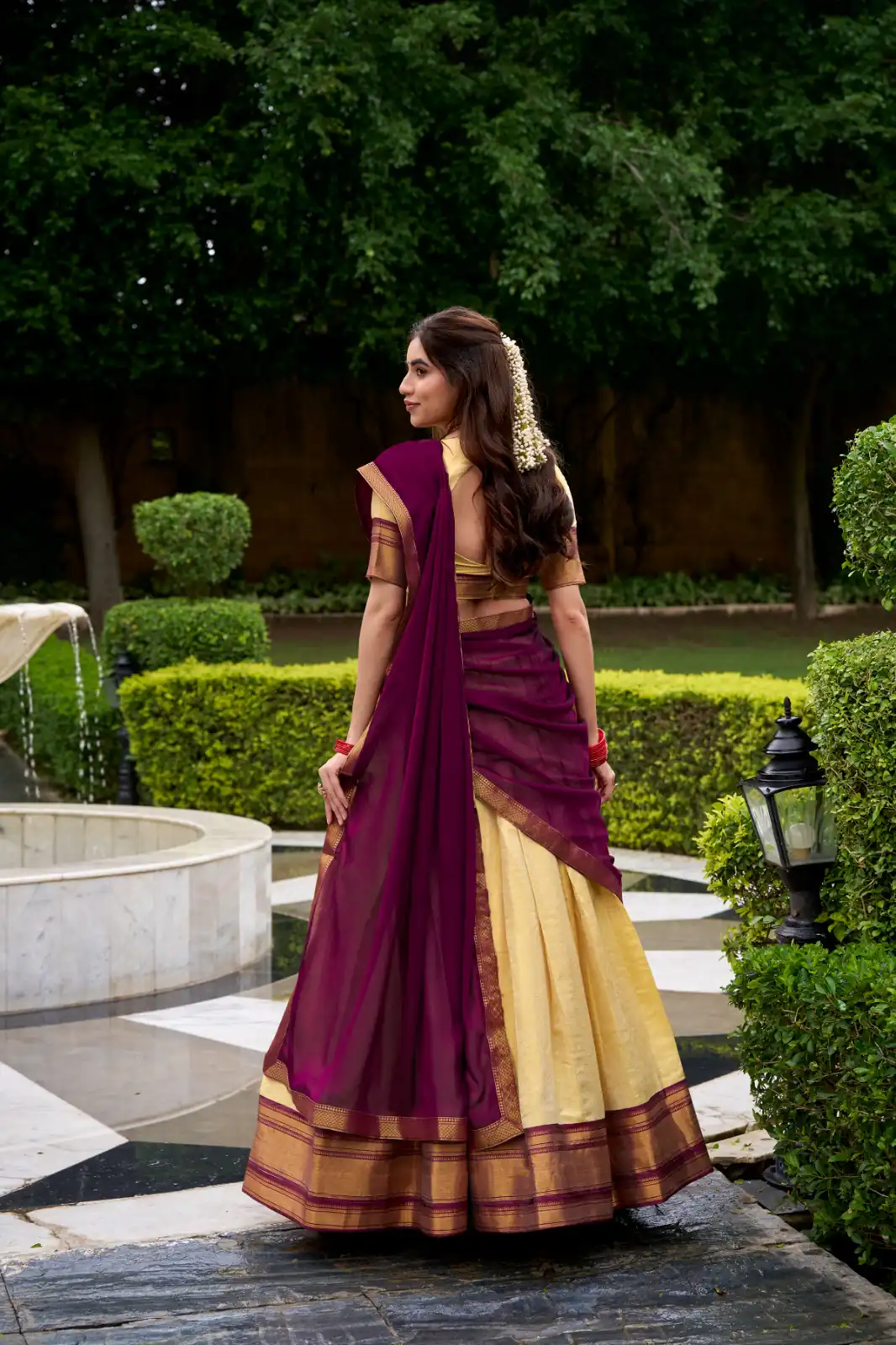 Brown Kanchipuram Zari Lace Work Lehenga Choli | Lehenga, Bollywood Lehenga, Creative Lehenga, Designer Lehenga, Embroidered Lehenga, Party Wear Lehenga