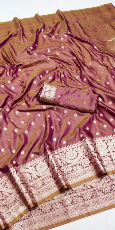 Brown Soft Banarasi Silk Zari Lace Work Saree | Sarees, Bollywood Sarees, Creative Sarees, Designer Sarees, Embroidered Sarees, Ethnic Saree, Modern Digital sarees, Party Wear Sarees