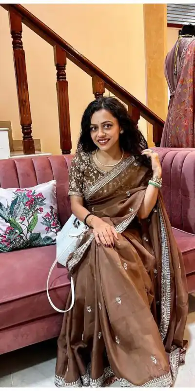 Brown Soft Organza Zari Embroidery Work Saree | Sarees, Bollywood Sarees, Creative Sarees, Designer Sarees, Embroidered Sarees, Ethnic Saree, Modern Digital sarees, Party Wear Sarees