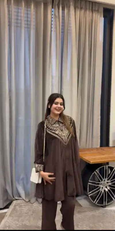 Brown Velvet Sequence Work Salwar Suit | Jump Suits, Salwar suit, Casual Suits, Creative suits, Designer Suits, Palazzo Suits, Party Wear Suits, Patiala Suits, Straight Suits