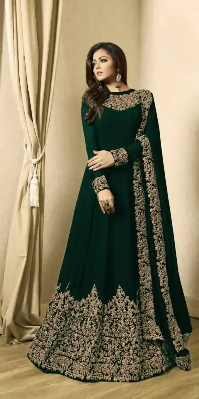 C Green Georgette Cording Sharara Suit | Jump Suits, Salwar suit, Casual Suits, Creative suits, Designer Suits, Palazzo Suits, Party Wear Suits, Patiala Suits, Straight Suits