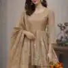 Chiku Chinon Silk Embroidery Work Salwar Suit | Jump Suits, Salwar suit, Casual Suits, Creative suits, Designer Suits, Palazzo Suits, Party Wear Suits, Patiala Suits, Straight Suits