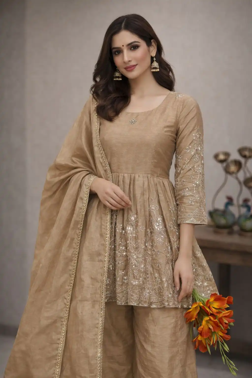 Chiku Chinon Silk Embroidery Work Salwar Suit | Jump Suits, Salwar suit, Casual Suits, Creative suits, Designer Suits, Palazzo Suits, Party Wear Suits, Patiala Suits, Straight Suits