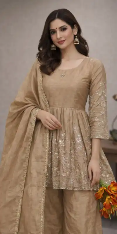 Chiku Chinon Silk Embroidery Work Salwar Suit | Jump Suits, Salwar suit, Casual Suits, Creative suits, Designer Suits, Palazzo Suits, Party Wear Suits, Patiala Suits, Straight Suits