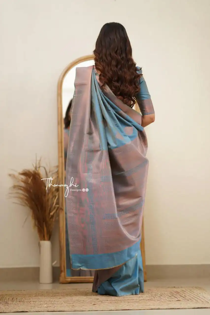 Classic Blue Lichi Silk Jacquard Work Saree | Sarees, Bollywood Sarees, Creative Sarees, Designer Sarees, Embroidered Sarees, Ethnic Saree, Modern Digital sarees, Party Wear Sarees