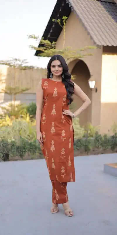 Rust Cotton Kurti KA 1251 Rust with Designer Work. Wedding, Party, Festive, Events, Special Price ₹1519. Delivery 4-6 Working Days. Shop now. | Kurti, Bollywood Kurti, Creative Kurtis, Designer Kurti, Party Wear Kurti, Selfie Kurti