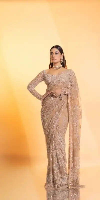 Cream Butterfly Net Sequence Saree | Sarees, Bollywood Sarees, Creative Sarees, Designer Sarees, Embroidered Sarees, Ethnic Saree, Modern Digital sarees, Party Wear Sarees