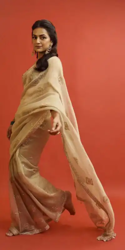 Cream Crunchy Silk Embroidery Zari Work Saree | Sarees, Bollywood Sarees, Creative Sarees, Designer Sarees, Embroidered Sarees, Ethnic Saree, Modern Digital sarees, Party Wear Sarees